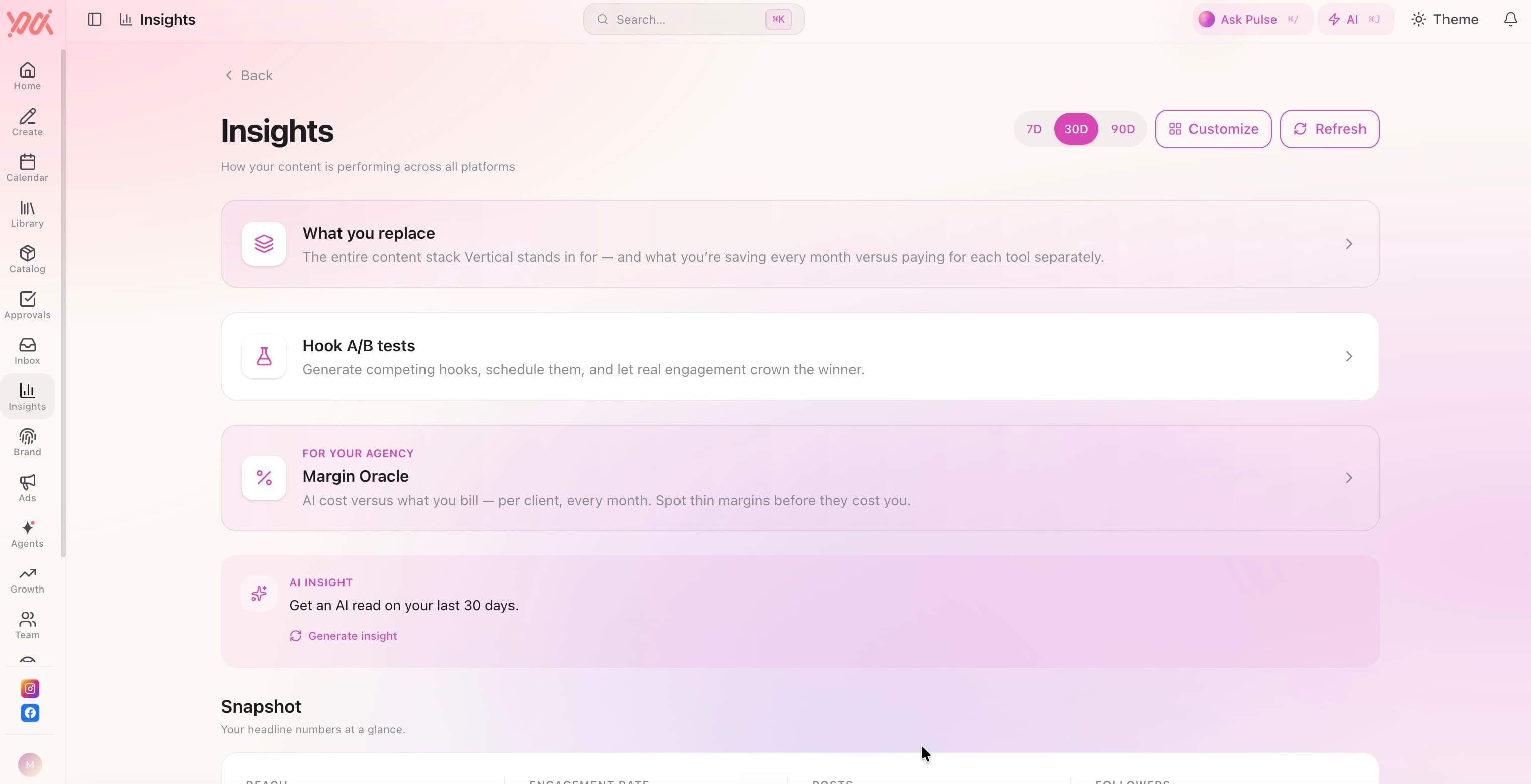 Vertical AI insights dashboard